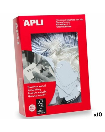 Hang tags Apli Valkoinen 36 x 53 mm 500 Kappaletta (10 osaa)