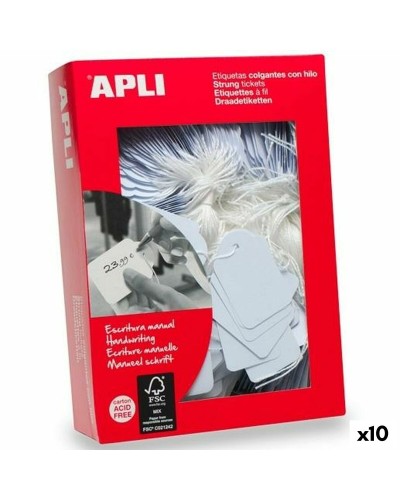 Etichette da appendere Apli Bianco 45 x 65 mm 400 Pezzi (10 Unità)