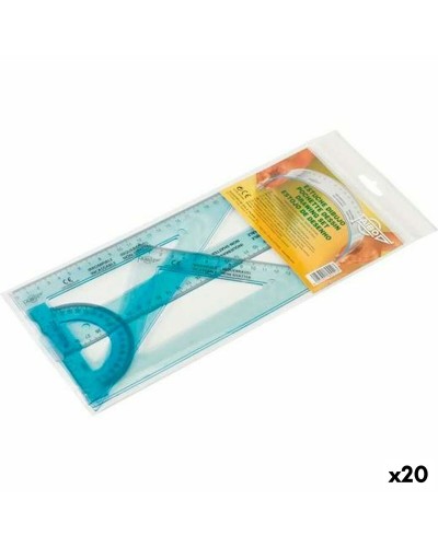 Seti di righelli Faibo Azzurro 4 Pezzi (20 Unità)