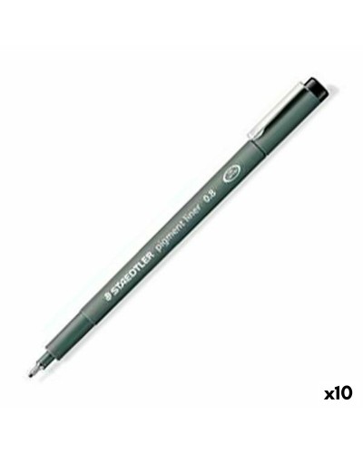 Tuschpennor Staedtler Pigment Line Svart (10 antal)