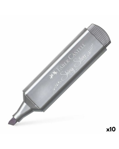 Faber-Castell Evidenziatore Argentato - Set 10 Pezzi - Effetto Metallizzato
