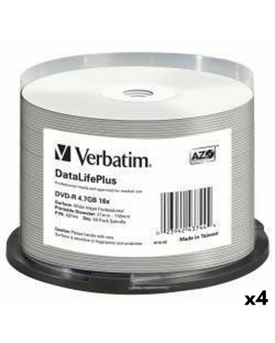 DVD-R Verbatim DATALIFE PLUS 4,7 GB 16x 50 Pièces (4 Unités)