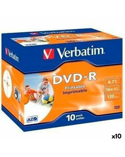 DVD-R Verbatim 4,7 GB 16x 10 Piezas (10 Unidades)