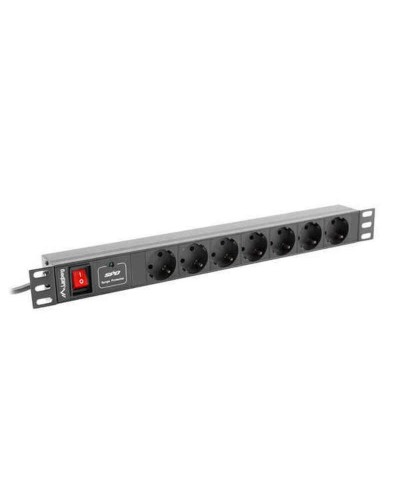 Lanberg Regleta PDU 7 Enchufes Schuko 2m - Protección contra Sobretensiones
