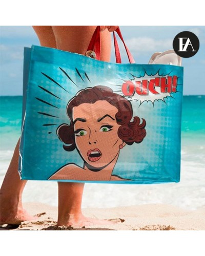 Borsa da Mare Grande Donna Spiaggia Piscina Impermeabile Azzurra
