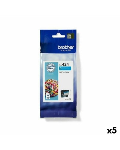 Brother LC422XL Cyan - 5 Original Cartridges DCP-J1200W - High Yield
