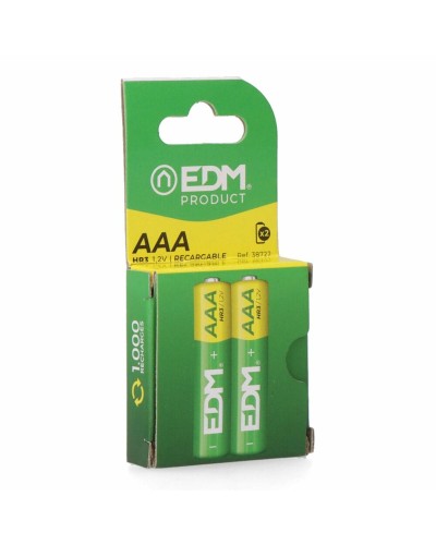 Piles Rechargeables EDM 38722 eco-series aaa - hr03 950ma 950 mAh 1,2 V AAA R03 Piles Rechargeables (2 Unités)