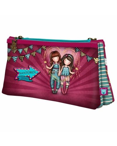 Portatodo Doble Gorjuss Fireworks Granate (21.5 x 11,5 x 5 cm)