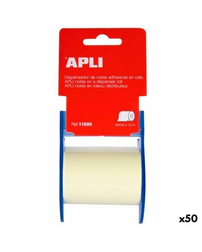 Notes Adhésives Apli Jaune 60 mm 10 m (50 Unités)