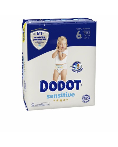 Dodot Sensitive Couches Taille 6 (13+ kg) - 32 Unités - Hypoallergéniques
