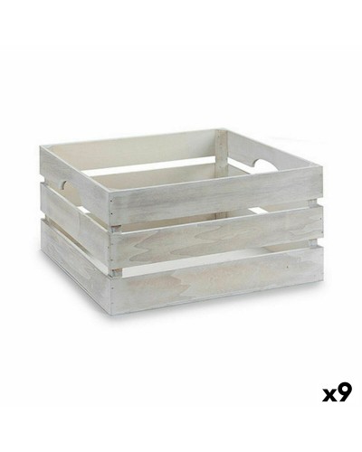Scatola Decorativa Blanc Maison in Legno Bianco - 31x20x40,5 cm - Set da 9