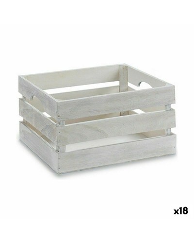 Scatola portaoggetti decorativa in legno bianco, 31 x 16 x 21 cm (set da 18)
