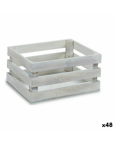 Caja de Almacenamiento de Madera de Álamo Blanco 22x9x13 cm - Paquete de 48
