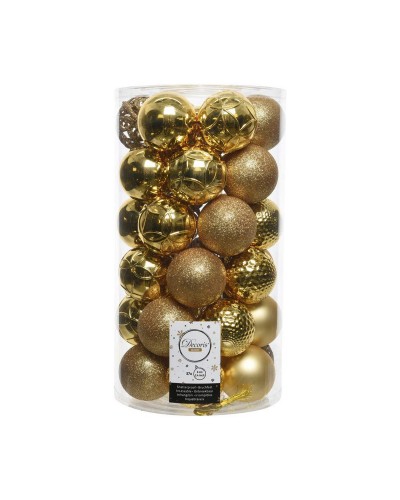 Decoris Golden Christmas Balls | 37-Piece Ornament Set | 6 cm | Christmas Decorations
