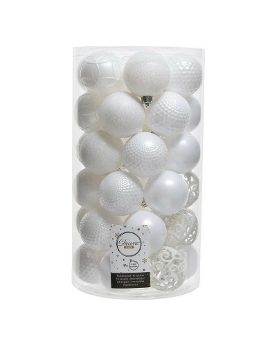 Bolas para árbol de Navidad Decoris Blanco, Diámetro 6 cm, Paquete de 37.
