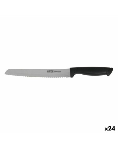 Couteau à Pain Noir Argenté Quttin Black, 20 cm, Pack de 24
