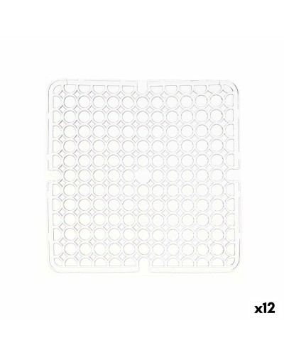 Luistamaton matto Läpinäkyvä Muovinen 28 x 0,1 x 28 cm Pesuallas (12 osaa)