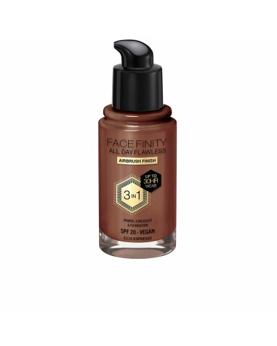 Foundationkräm Max Factor Face Finity All Day Flawless 3 i 1 Spf 20 Nº C110 Espresso 30 ml