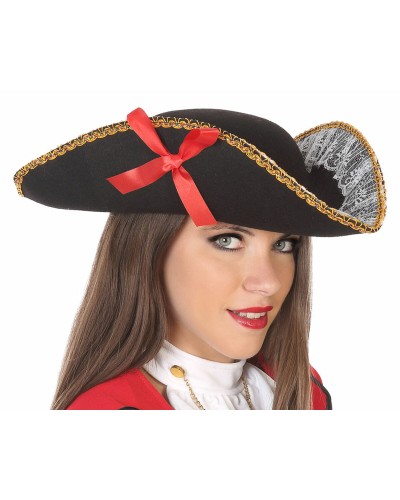 Unisex Adult Black Pirate Hat - Halloween Cosplay Costume
