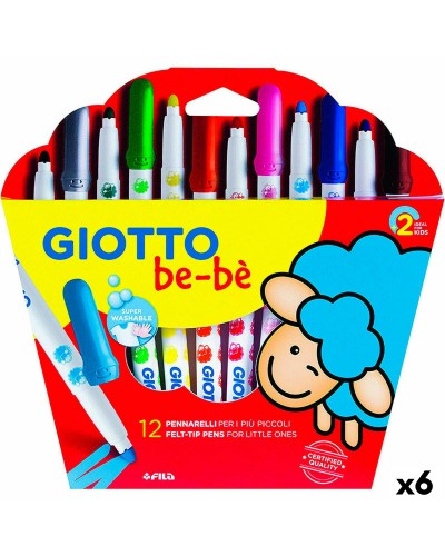 Giotto BE-BÉ: Mehrfarbige, auswaschbare Filzstifte - Set mit 6 Stück
