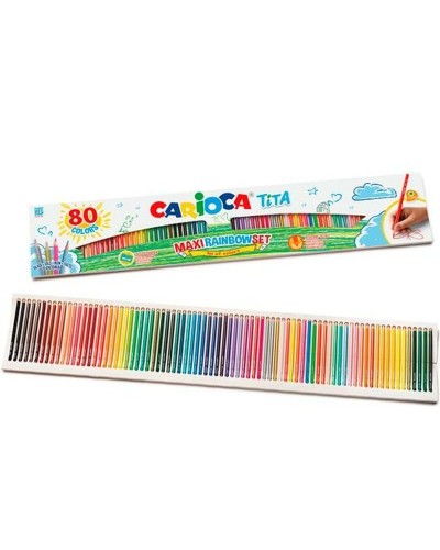 Carioca Tita: Lápices de Colores Multicolor, Set de 80 Piezas - Excelente Opción

