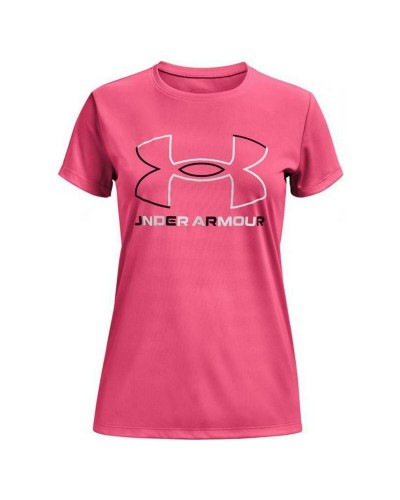 Under Armour Maglia Big Logo Donna Rosa - Maniche Corte Sportiva
