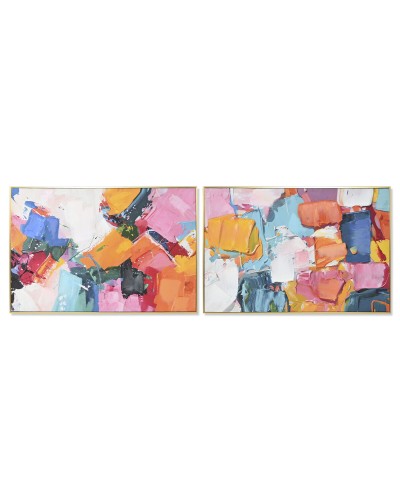 Toile Home ESPRIT Abstrait Urbaine 122,5 x 3,5 x 82,5 cm (2 Unités)