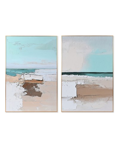 Quadro Home ESPRIT Alluminio Legno MDF 80 x 3,5 x 120 cm