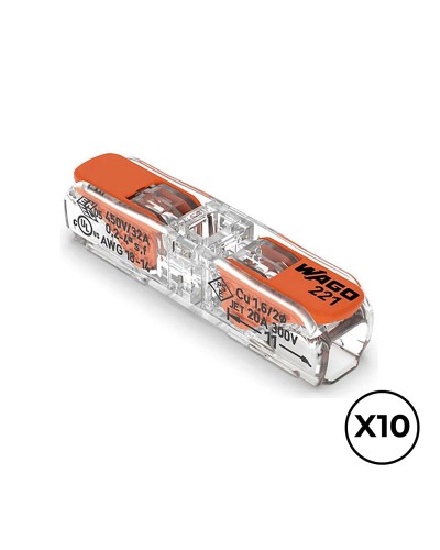 Snabbkoppling Wago 8,1 x 35,5 x 8,9 mm 4 mm 450 V Anslutningar x 2 (10 antal)