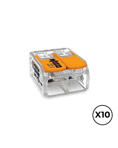 Connecteur rapide Wago 16 x 21,1 x 10,1 mm 450 V Connexions x 2 6 mm (10 Unités)