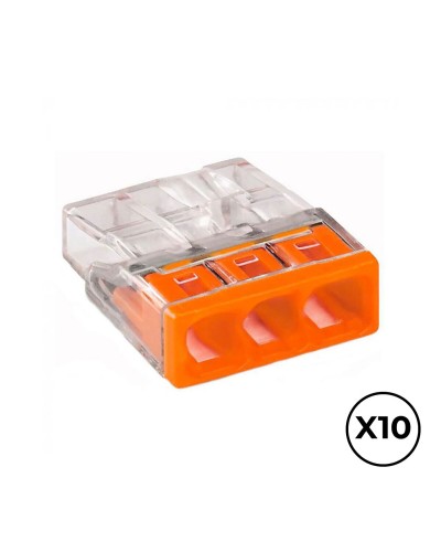 Snelsluiting Wago 2,5 mm 3 conexiones (10 Stuks)