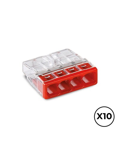 Schnellverbinder Wago 2,5 mm 4 Verbindungen (10 Stück)