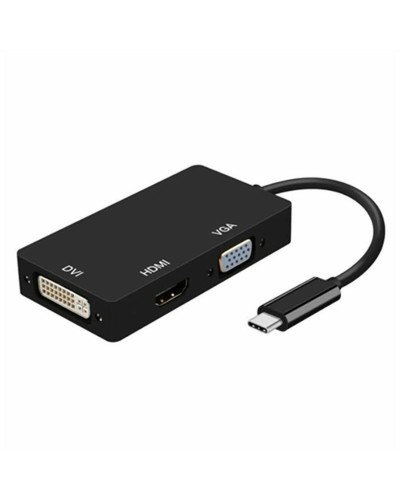 Adaptador USB-C a VGA/HDMI/DVI Aisens A109-0343 HDMI USB VGA USB 3.2 Negro 15 cm
