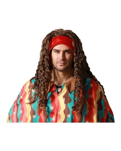 Pruik Bruin Hippie