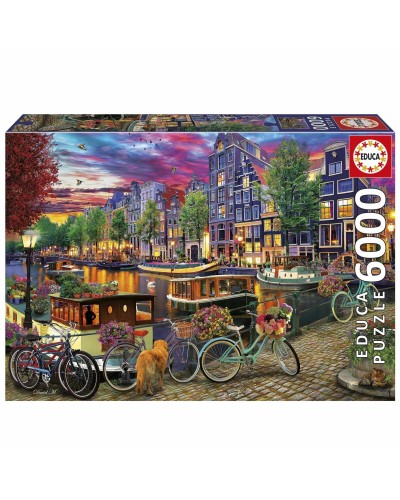 Puzzle Educa Bicicletas en Ámsterdam 6000 Piezas