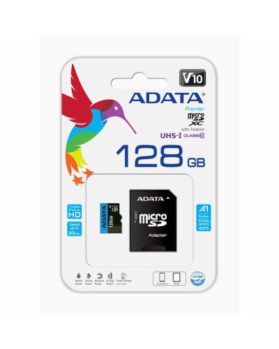Scheda Di Memoria Micro SD con Adattatore Adata AUSDX128GUICL10A1-RA1 128 GB