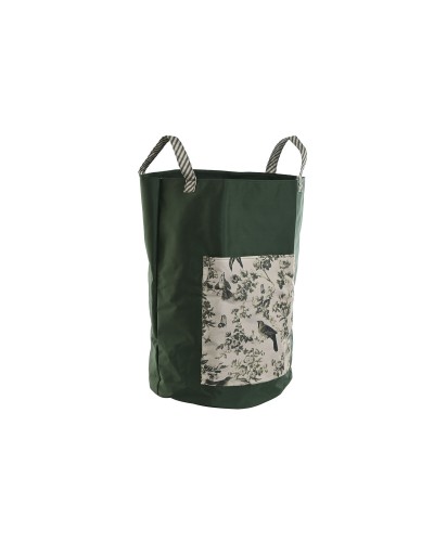Sac Home Esprit en Coton Blanc et Vert, 40 x 40 x 60 cm
