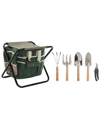Gartenarbeit Set ESPRIT 7-teilig Schwarz Grün Silberfarben (40x28x35 cm)
