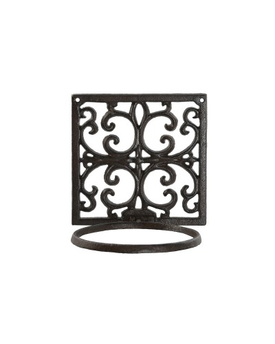 Wandsteun voor hangende bloempotten Home ESPRIT Donkerbruin Ijzer 18 x 17,5 x 18 cm