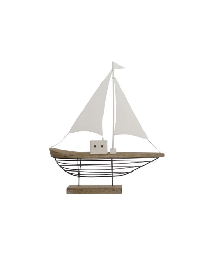 ESPRIT Estatua Decorativa Barco de Vela Marinero, 54 x 15 x 61,5 cm, Blanco Natural, Acabado Envejecido
