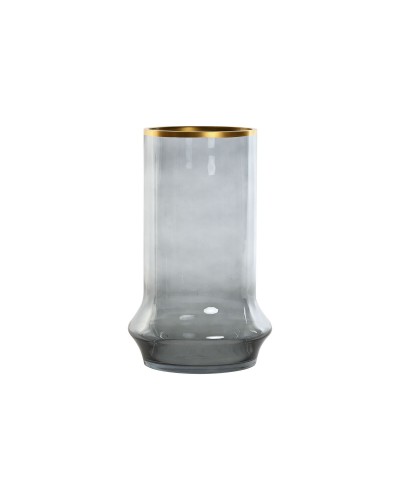 Kaarshouder Home ESPRIT Blauw Gouden Kristal 21 x 21 x 35 cm