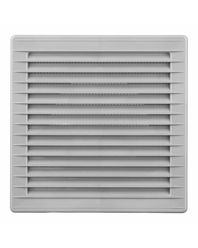Grille de Ventilation EDM, 17x17x1,15 cm Gris, Moustiquaire Incluse

