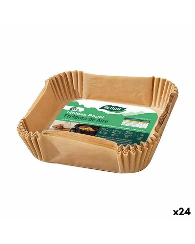 Lot de 20 plateaux en aluminium jetables Algon de 20 cm pour friteuses à air
