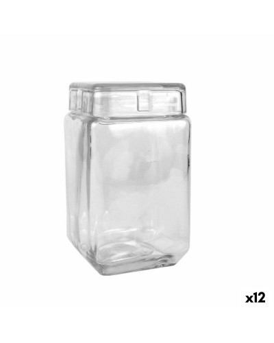 Tarros Cuadrados La Mediterránea de Vidrio 1,6 L (12 Unidades)
