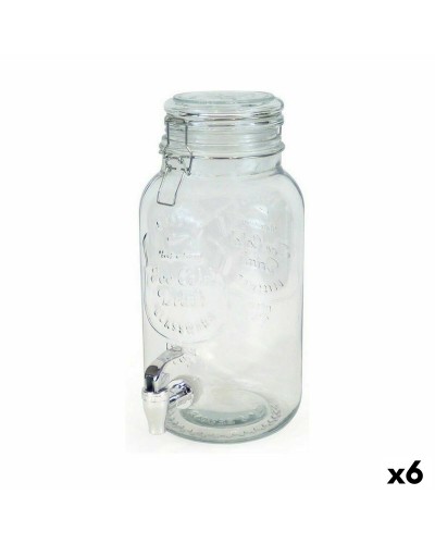 Dispenser di Bevande La Mediterránea 4L con Rubinetto Vetro (Confezione da 6)