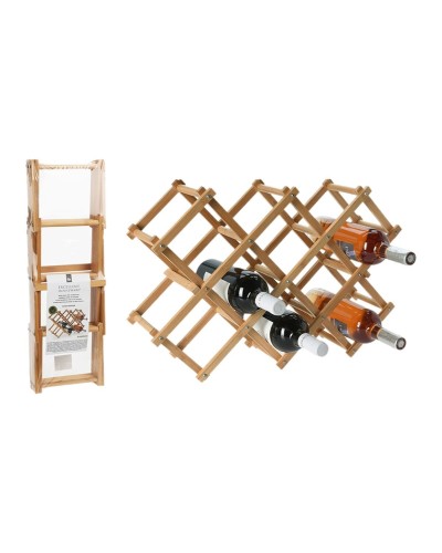 Excellent Houseware Flaschenregal Bambus 54,5 x 16,5 x 36,5 cm - Wein- und Spirituosen-Organizer
