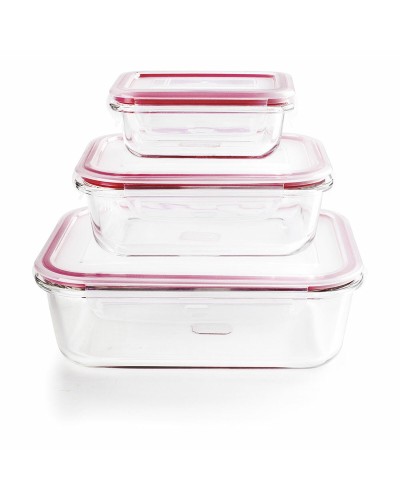 Ibili Set of 3 Stackable Airtight Kitchen Storage Containers - Space Saving

