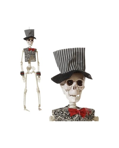 Halloween-koristeet Kuollut sulhanen Luuranko 40 cm Valkoinen Musta