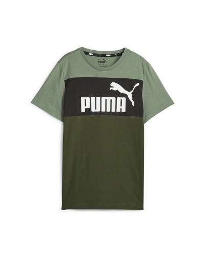 Puma Ess Block Maglia Bambino Verde - Cotone Traspirante per Sport & Tempo Libero
