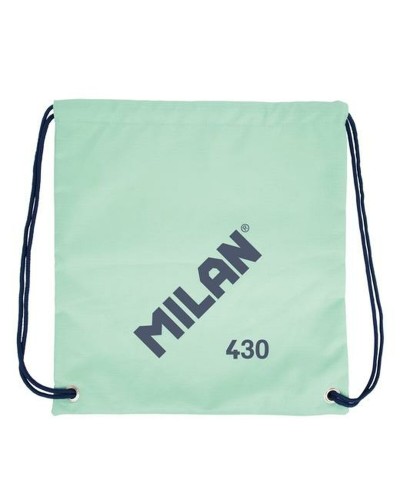 Mochila Milan Since 1918 Verde: Cordones, 42x34cm - ¡Perfecta para la escuela!
